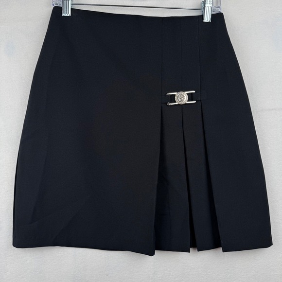 Nicholas Jason Dresses & Skirts - Nicholas Jason Vintage Black Mini Skirt Pleated Buckle Accent Chic Womens